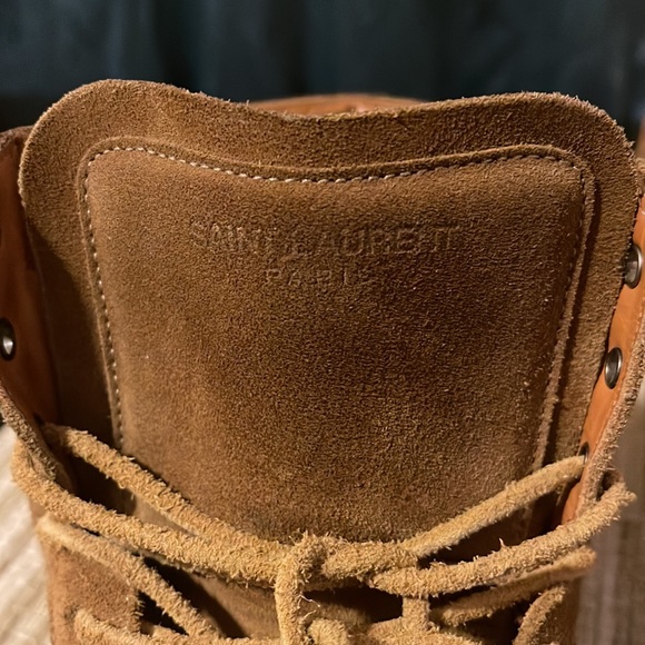 Yves Saint Laurent Shoes Tan Suede Fringed High Top Sneakers Size: 42 - Picture 3 of 7